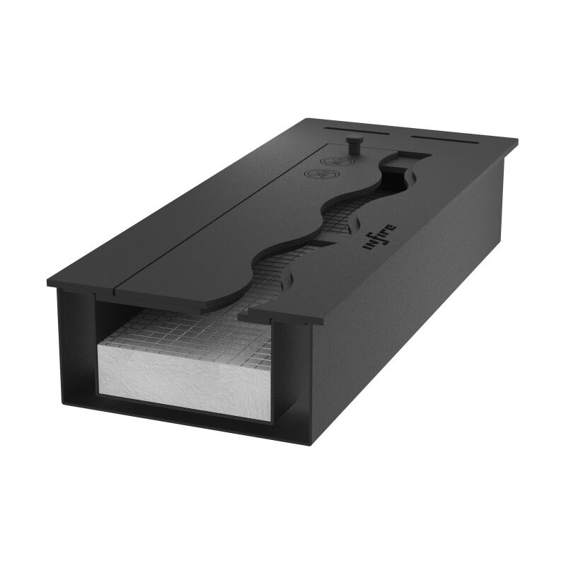 Sololed - Brûleur à bioéthanol encastrable en acier inoxydable noir de 50 cm, 1 lt