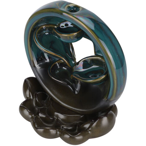 Brûleur à Encens en Cascade sur Base de Fleur de Lotus Céramique - Décoration Zen et Accessoire de Bien-être