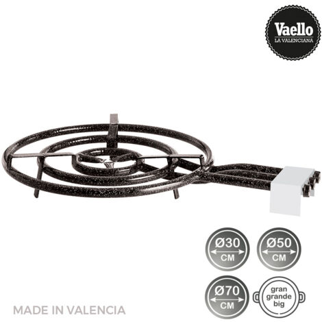 Brûleur à Gaz Vaello Campos 13 20F Diamètre 20cm - Pour Paëlla 26 à 36cm - Acier Émaillé Noir
