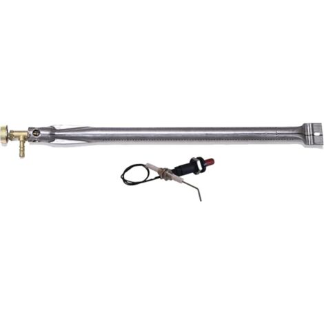 Brûleur à gaz GPL 50 cm pour barbecue linéaire – Pierre stéatite et lave – Plaque en fonte – Robinet inclus