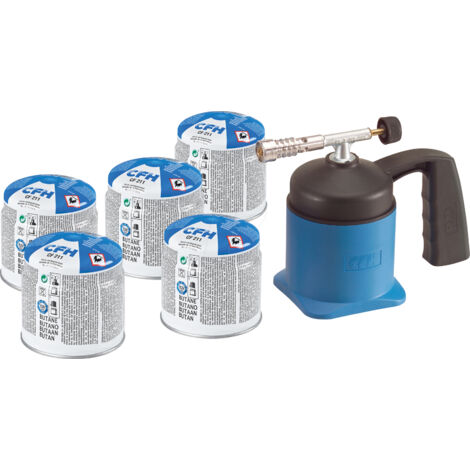 Brûleur à gaz pour soudage et brûlage LM1000, 5 cartouches 190 g 650 °C