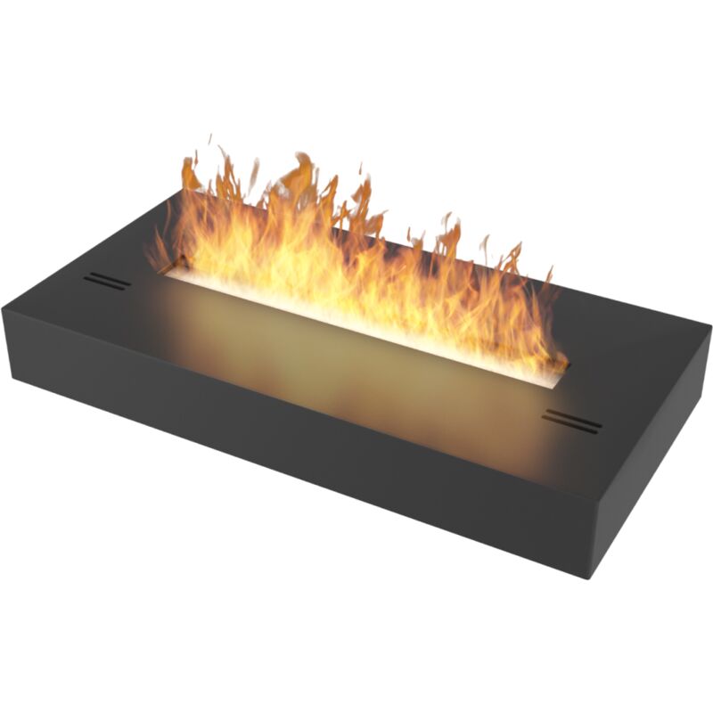 Sololed - Brûleur au bioéthanol avec insert de plan de travail en inox noir mat 60cm