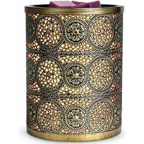Brûleur Cire Parfumée Électrique, Lampe à Parfum en Métal, Veilleuse Chauffe-Parfum, Brûleur à Huile de Parfum de Fondoir de Réchaud en Métal pour La Chambre de Bureau à Domicile