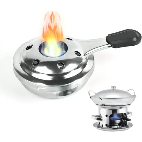 Brûleur d'alcool, Réchaud à Alcool Portable, Réchaud à Alcool en Acier Inoxydable, Mini Réchaud à Alcool pour l'extérieur, Le Camping, Le Barbecue, Le Chauffage des Aliments (Argent)
