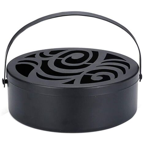 Brûleur de Bobine D'encens, Porte-Bobine D'encens Portatif Rond évidé Coupe-Vent pour Le Camping Extérieur de Terrasse de Jardin (98)
