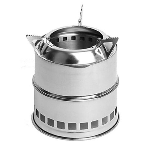 Brûleur de bois de camping pliable Inox Portable pour cuisson extérieure randonnée pêche pique-nique BBQ