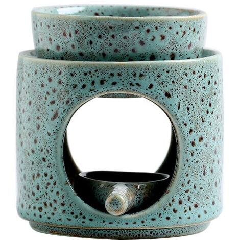 Brûleur de cire en céramique, diffuseur d'arômes bleu pour anniversaires, Noël, mariages et maison