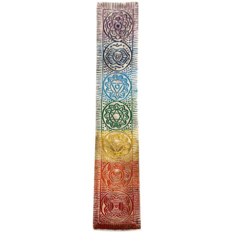 Brûleur d'encens 7 chakras pour la méditation, l'aromathérapie et la relaxation, porte-encens en aluminium pour la spiritualité