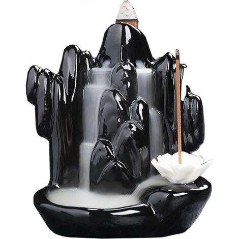 Brûleur d'encens à reflux, brûleur d'encens à reflux en cascade (1 pièce), brûleur d'encens à reflux en céramique, porte-brûleur d'encens, brûleur d'encens domestique