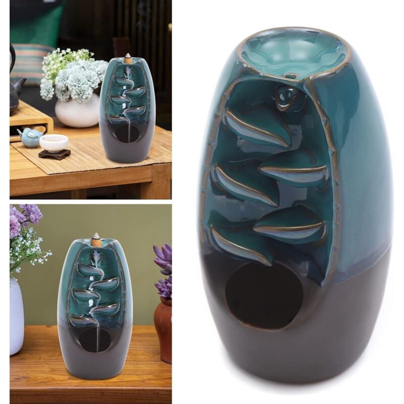 Senderpick - Brûleur d'encens à refoulement - En céramique - Décoration d'aromathérapie - Décoration de la maison - Méditation