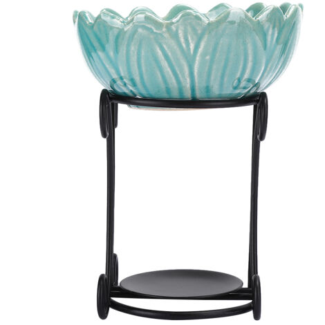 Brûleur d'Encens Aromathérapie en Fer pour Huiles Essentielles - Fourneau Bleu Intérieur