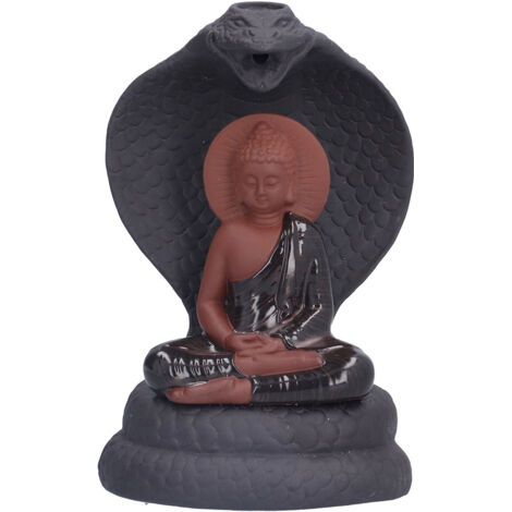 Brûleur d'encens Bouddha artisanal, porte-encens à reflux pour aromathérapie, ornement pour la maison, le bureau et la méditation
