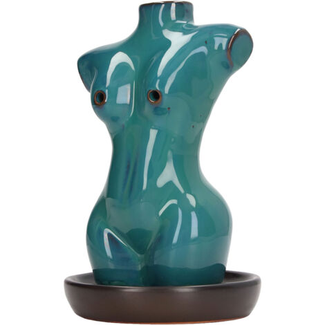 Brûleur d'Encens Céramique Bleu Design Corps Humain pour Décoration Maison Feng Shui
