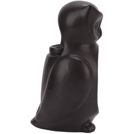 Brûleur d'encens céramique Hibou cascade design - Porte-encens artisanal pour méditation et bien-être nocturne