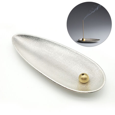 Brûleur d'encens décoratif Bambou en alliage zinc avec support amovible (14x5cm) - Idée cadeau et aromathérapie