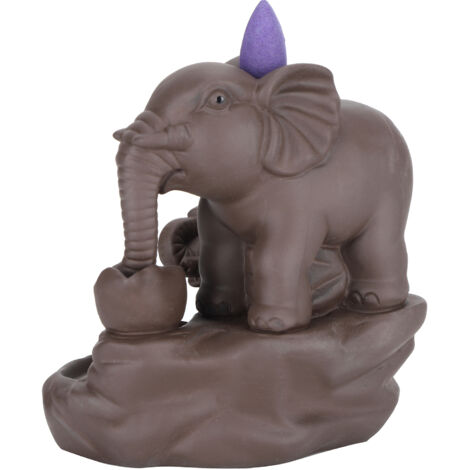 Brûleur d'Encens Éléphant Cascade, Diffuseur d'Aromathérapie à Contre-Courant Décoratif