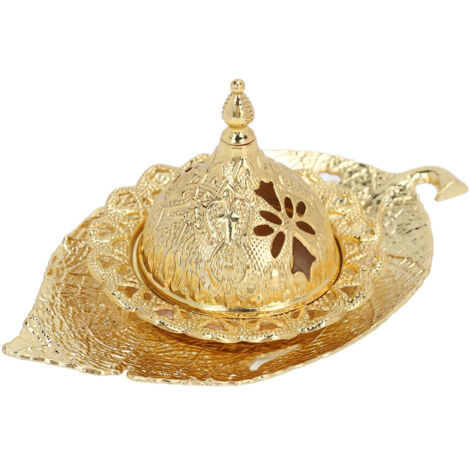 Brûleur d'encens en métal en forme de feuille, support à encens portable pour la relaxation et la méditation