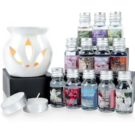 Brûleur d'huile parfumée en céramique, 15 pièces.