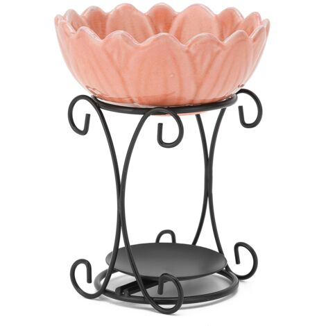 Brûleur d'huiles essentielles 70ml en céramique rose pour maison, bureau, yoga et décoration intérieure