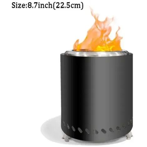 Brûleur portable en acier inoxydable, mini poêle à bois, foyer pour feu de camp, brasero sans fumée pour camping en extérieur, réchaud de cuisson portable
