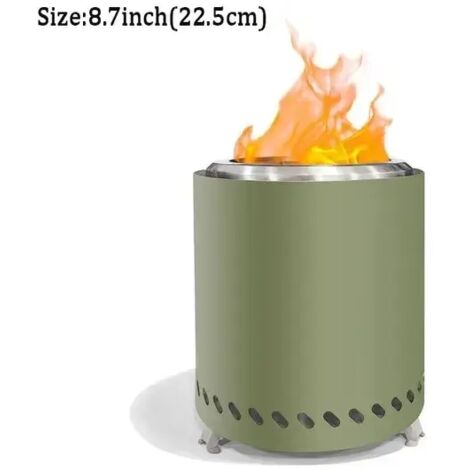 Brûleur portable en acier inoxydable, mini poêle à bois, foyer pour feu de camp, brasero sans fumée pour camping en extérieur, réchaud de cuisson portable