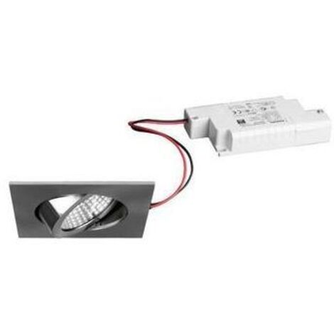 Brumberg LED Einbaustrahler, 230V, 6W, 3000K, 640 lm eckig, nickel, dimmbar - mit Netzteil - 82 x 4 mm