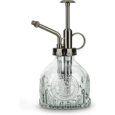 Brume pour plantes en verre 200 ml, flacon pulvérisateur vintage avec pompe supérieure brumisation fine, pulvérisateur de fleurs de jardin, petit arrosoir décoratif, cadeau pour plantes succu