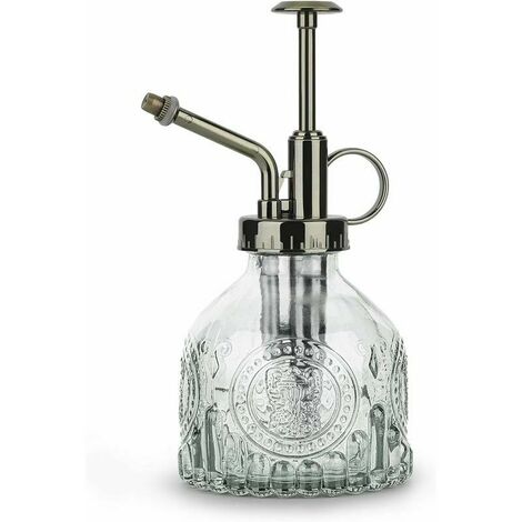 Brume pour plantes en verre 200 ml, flacon pulvérisateur vintage avec pompe supérieure brumisation fine, pulvérisateur de fleurs de jardin, petit arrosoir décoratif, cadeau pour plantes succu