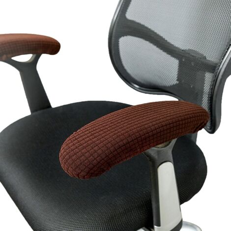 Brun Housses d'accoudoirs pour chaises de bureau, protège-accoudoirs, extensibles et résistantes aux taches, lavables, assise élastique et protection