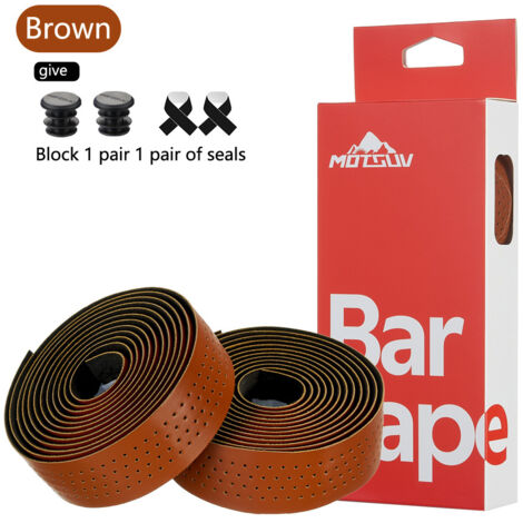 brun Sangles de guidon, sangles pour guidon de course, sangles antidérapantes pour vélo, sangles de guidon perforées, équipement de cyclisme résistant à l'usure et antidérapant