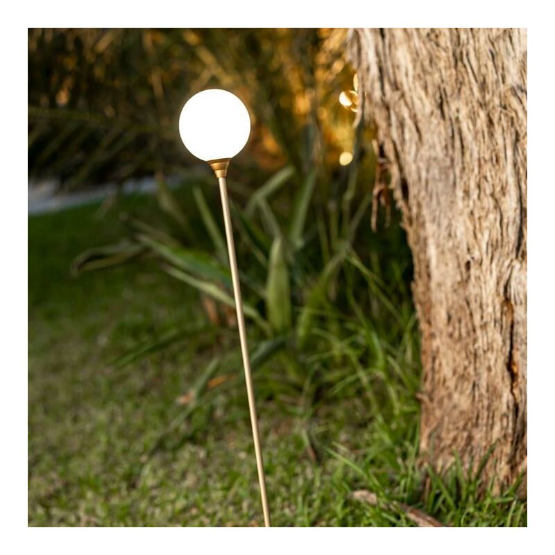 Image of New Garden - bruna 80 brass colour solar & rechargeable battery