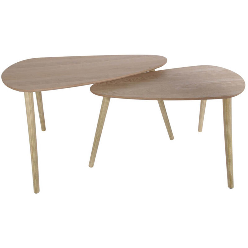 Altobuy - bruna - Lot de 2 Tables Gigognes Triangulaires xl Effet Bois