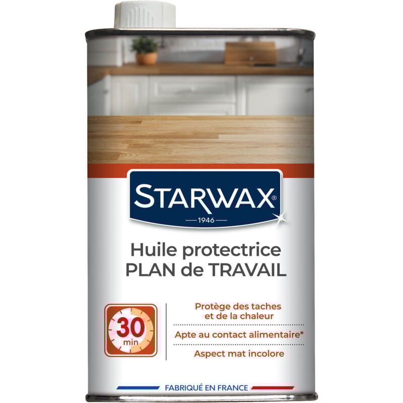 Huile protectrice pour plan de travail en bois huilé 500ml Starwax