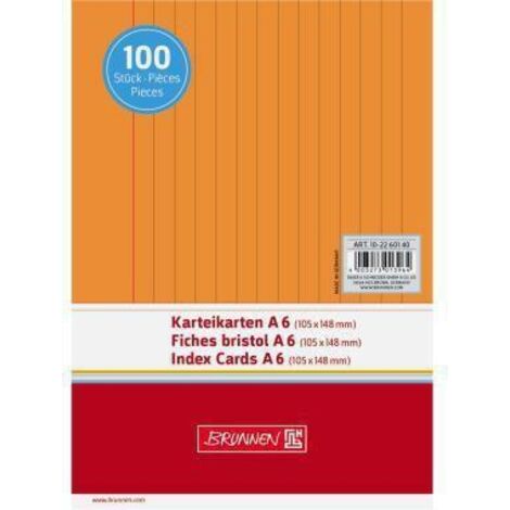 BRUNNEN Karteikarte 102260140 DIN A6 liniert or 100 St./Pack.