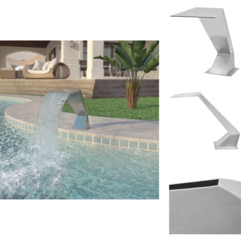 Brunnen & Wasserfälle - Living Pool-Wasserfall Edelstahl 64x30x52 cm Silbern Brunnen & Wasserfälle - Living Pool-Wasserfall Edelstahl 64x30x52 cm Silbern