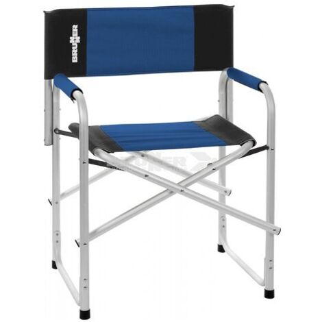 Brunner Sedia Regista Bravura Pieghevole Alluminio Nero/Blu