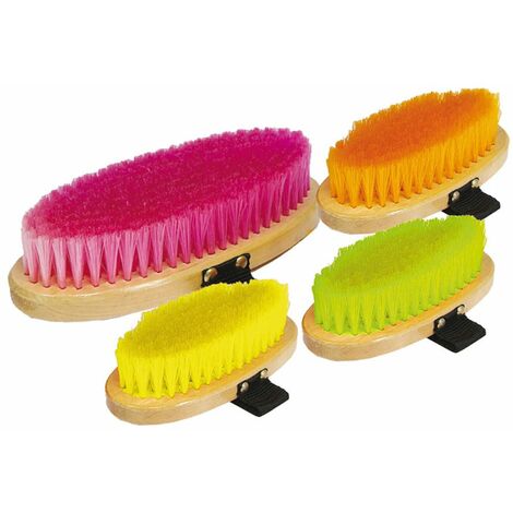 Brusca Daslo con dorso in legno e setola fluorescente rigida: Unica, verde (07)