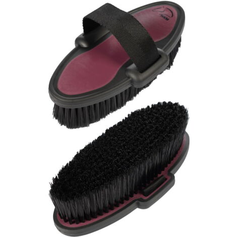 Brusca soft 19,5x10 cm con setole sintetiche passamano e manico antiscivolo - nero