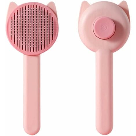 Brush Dogs Cats,Dog Brush,Cat Brush,Hair Removal Brush for Long and Short Haired Pets,Clean Pet Hair with One Click,Massage Comb（Pink）