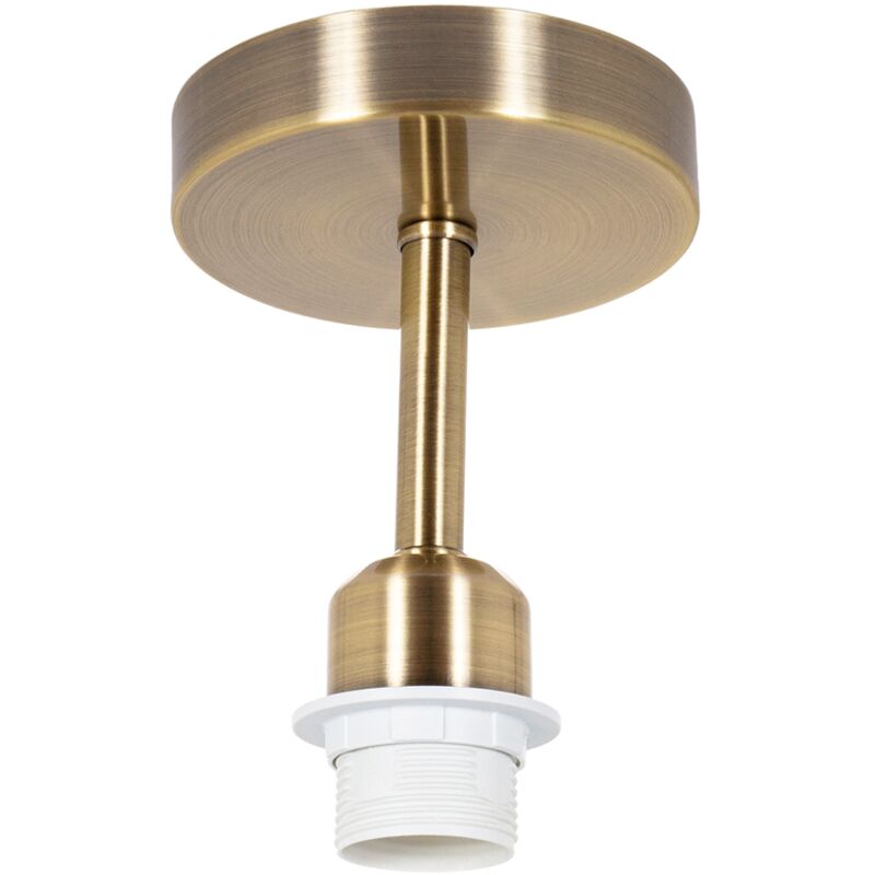 Brushed Antique Brass Ceiling Light Fitting for Industrial Style Light Bulbs by Happy Homewares