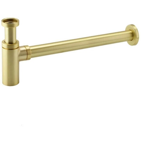 GRAVAHAUS Brushed Brass Basin Sink Bottle Trap Waste Adjustable 1 1/4 Solid Brass