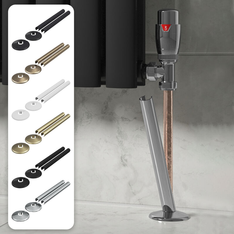 Image of Brushed Brass Clip On Radiator Pipe&hellip;
