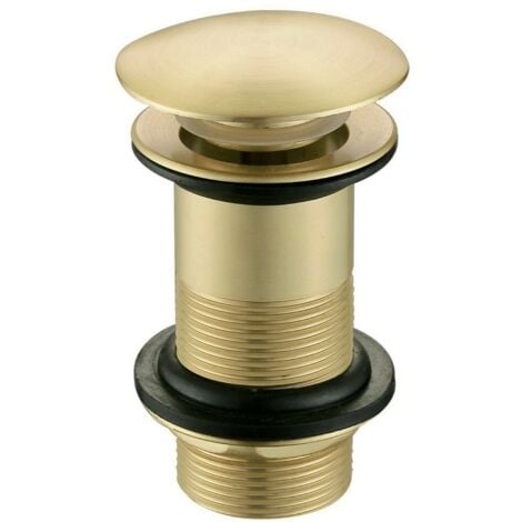 GRAVAHAUS Brushed Brass Unslotted Basin Sink Waste Adjustable 1 1/4 Metal Backnut