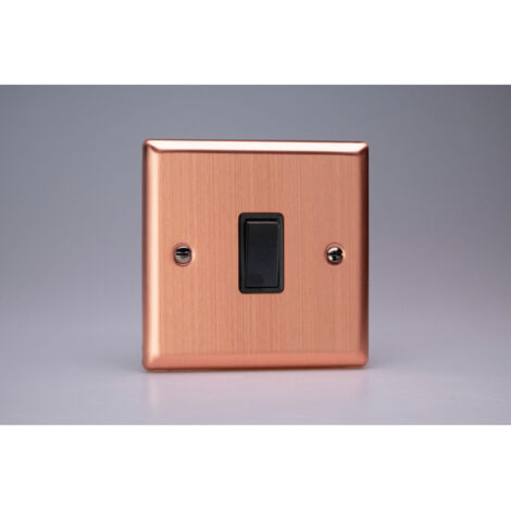 Brushed Copper 1-Gang 10A Rocker Switch - 1 or 2 Way