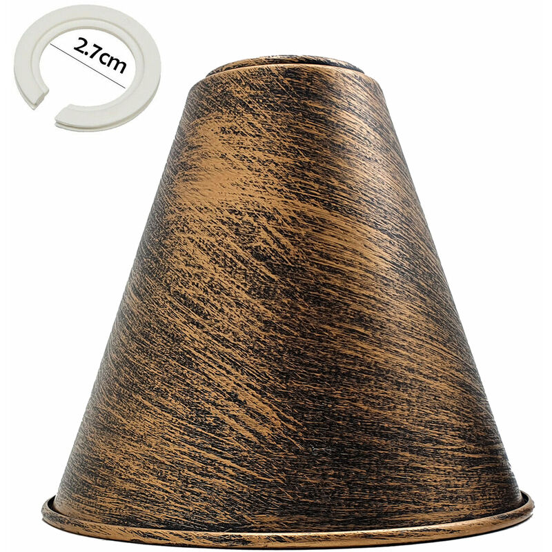 Brushed Copper Cone Shape Metal Lamp Shades Easy Fit Pendant Light Shade