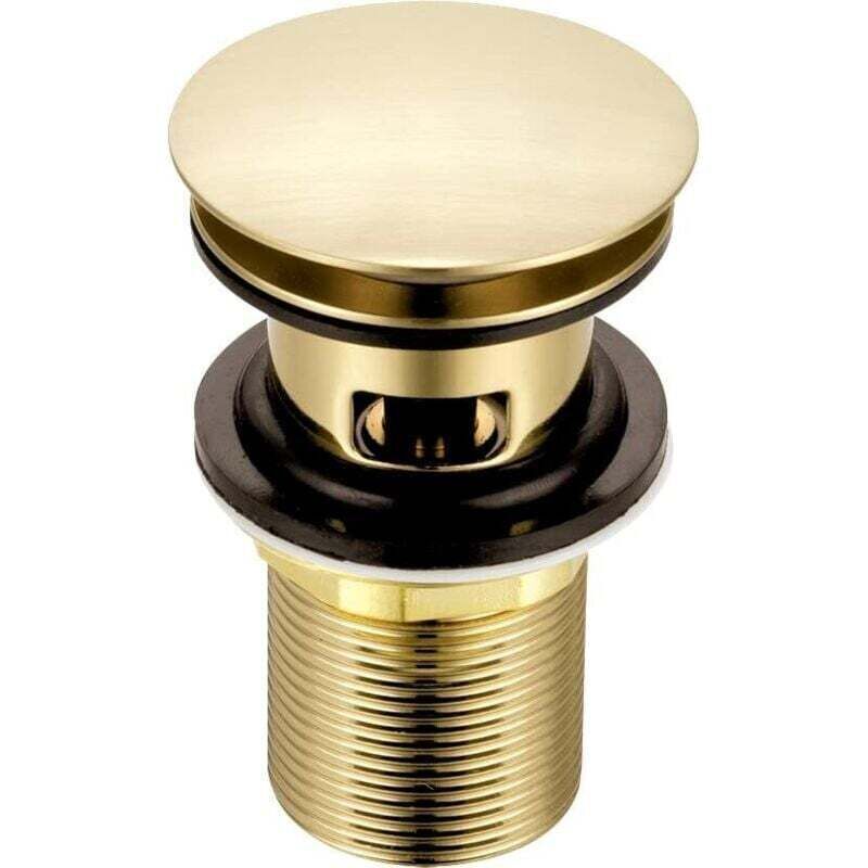 Image of Brushed gold slotted sink plug, pop-up&hellip;