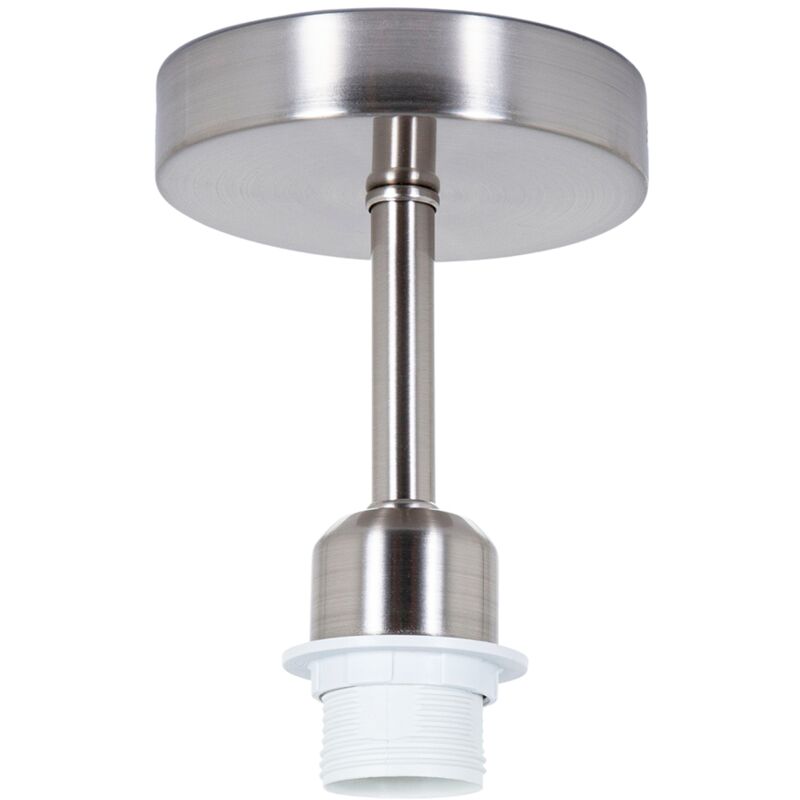 Brushed Satin Nickel Ceiling Light Fitting for Industrial Style Light Bulbs by Happy Homewares