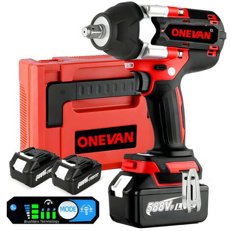 ONEVAN Clé à cliquet électrique 1/2 pouce + 2 batteries - Clés et douilles  - Achat & prix