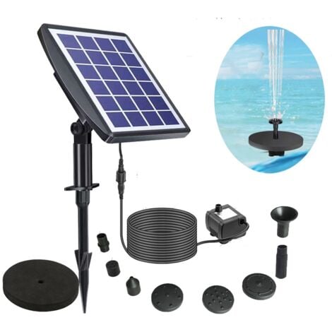 Brushless solar pond water pump, ideal for fountains, with 9V 2.5W solar panel providing a flow rate of 200L/H