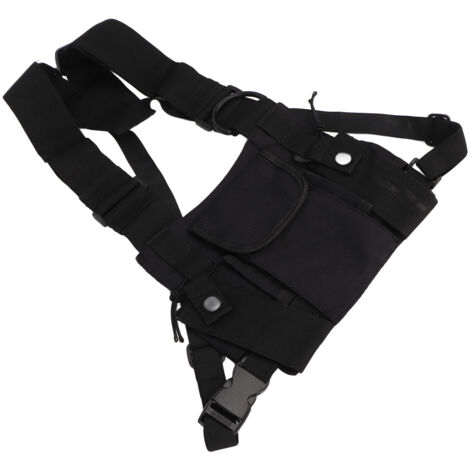 Brusttasche für tragbare Funkgeräte aus strapazierfähigem Nylon, großes Fassungsvermögen, verstellbares und vielseitiges Tragesystem